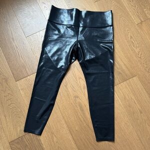 Knix The Birds Papaya Vegan Leather High Rise Leggings - Black - Size XXL